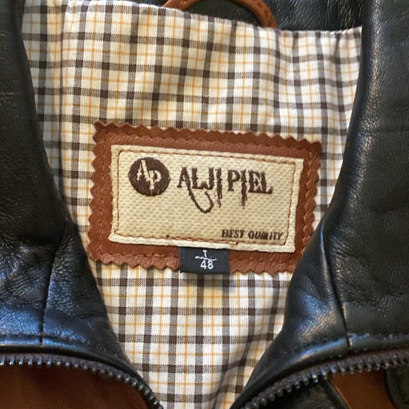 Alji Piel Brown Leather Jacket. Euro size 48/ US 14. In excellent used condition - Picture 2 of 14